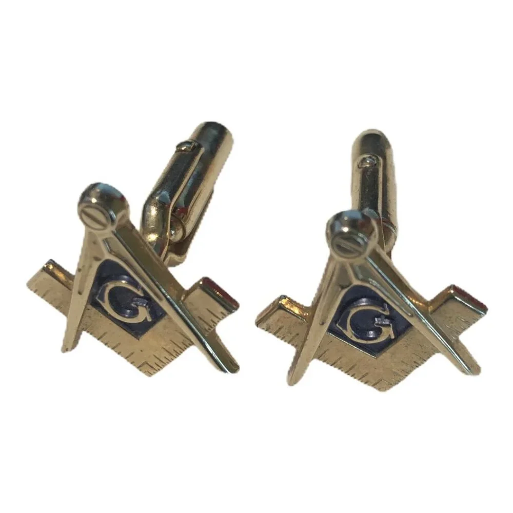 Masonic Cufflinks Freemason Mens Goldtone‎ Shirt